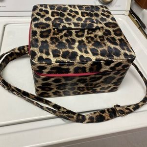 Leopard makeup train case